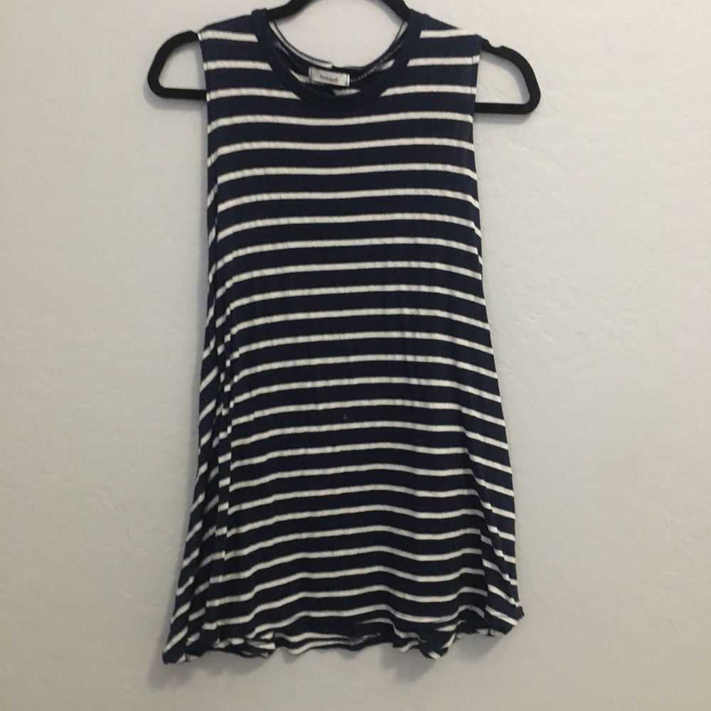 “Pretty please” navy blue and white dress/shirt.